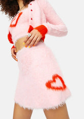At The Love Shack Mohair Heart A Line Mini Skirt