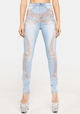 Light Bad To The Bone Studded Jeans