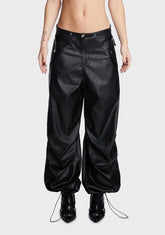 Rebel Faux Leather Cargo Pants