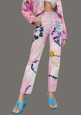 Twisted Rhythm Patched Tie Dye Jeans