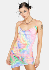 Abstract Marble Palmetto Mini Dress