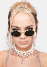 Europa Gold Round Sunglasses