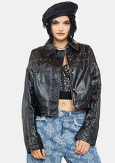 Cry Your Heart Out Vegan Leather Jacket
