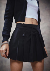 Filter Asymmetrical Pleated Skirt