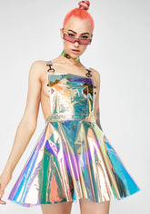 Space Gurl Hologram Overall Dress