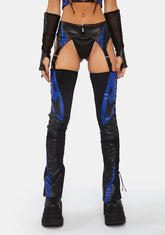 Blue Moto Suspender Chaps