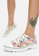 x JGoldcrown White Hashtag Love Roadies Sneakers