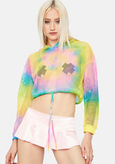Ur Funhouse Friend Mesh Tie Dye Hoodie