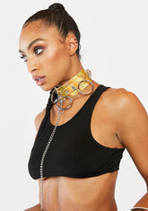Honey Grip On Reality Metallic Leash Choker