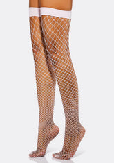 Baby Deadly Kisses Fishnet Thigh Highs