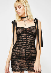 Black Dolly Lace Mini Dress