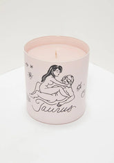 Pink Taurus Zodiac Massage Candle