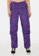 Purple Flap Pocket Pants