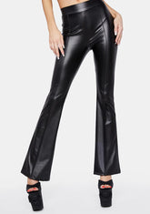 Always Bad Vegan Leather Flare Pants