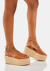Camel Liam Platform Sandals