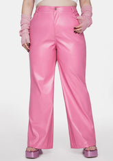 Plus Baby Seen You Around Vegan Leather Trousers