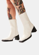 White Edwina Leather Boots