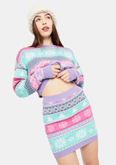 Visions Of Sugarplums Fairisle Mini Skirt