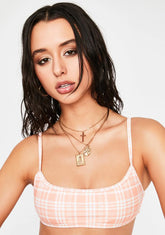 Peach Picnic Elvina Bikini Top