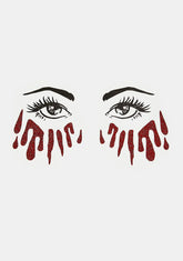 Bloody Awesome Glitter Tears Face Sticker