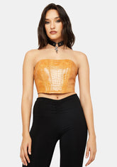Camel Easy On Me Crop Top