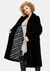Spell It Out For You Faux Fur Coat