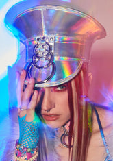 Holographic Layered O-Ring Captain Hat