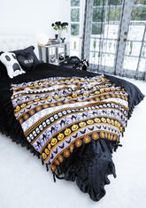 Night Of Spooks Intarsia Throw Blanket
