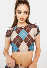 Beware Of Baddie Argyle Crop Top