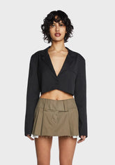 Cropped V-Neck Blazer