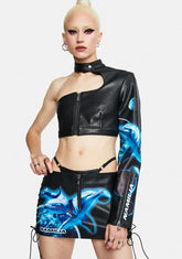 Cyber Dolphin One Shoulder Jacket
