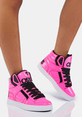 Neon Pink Clone High Top Sneakers