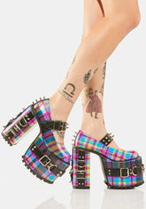 Paint The Town Plaid Mary Janes