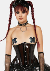 Lavish Black Clear Curvy Underbust Waist Cincher Corset