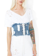 New Scene Distressed Denim Waist Belt