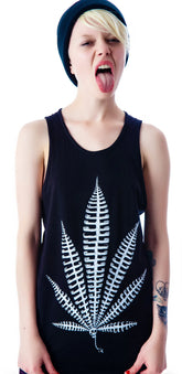 Weed Bone Tank Top - White