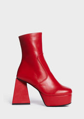 Red Never Simple Ankle Boots