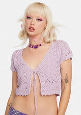 Lavender Collective Mood Crochet Crop Top