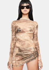 Atmosphere Rockslide Print Mesh Top