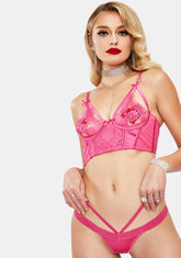 One On One Lace Bustier Lingerie Set