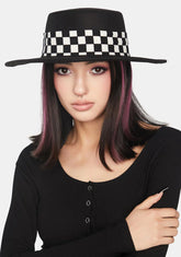 Much Obliged Checkered Belt Hat