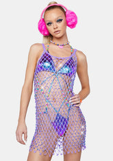 Caught Your Attention Fishnet Dress