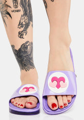 Purple Care Bears Beach Slide Sandals