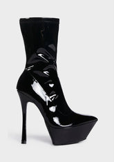Vegas Patent Heeled Boots