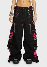 Pink Super Skull Wide Leg Pants