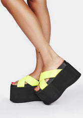 Yellow Tanner Platform Sandals