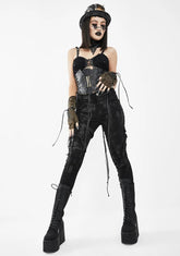 Skinny Pants With Lace Panel