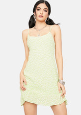 Lime Collect Call Floral Mini Dress