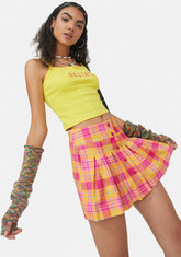 Chasing Sunshine Plaid Mini Skirt