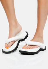 White State Chunky Sole Thong Sandals